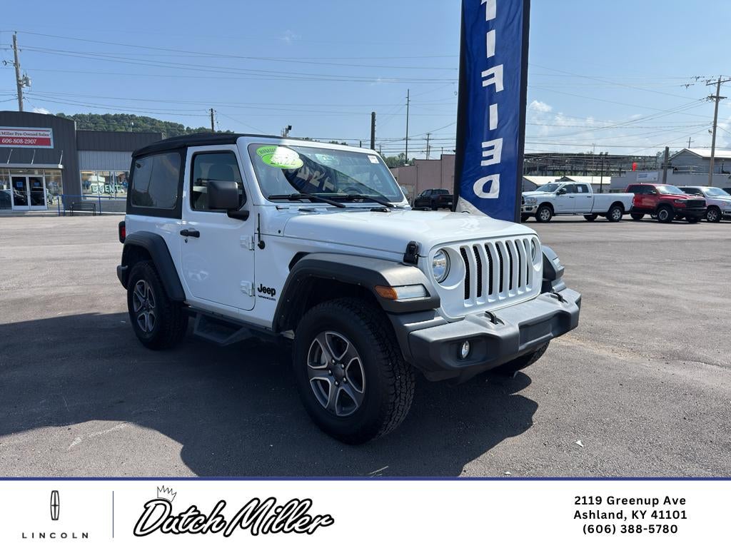 2022 Jeep Wrangler Sport S in Bright White Clearcoat — front three-quarter view