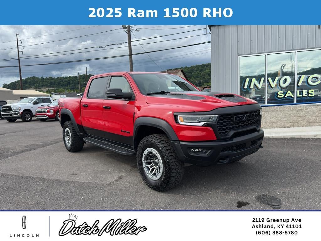 2025 RAM 1500 RHO in Red — front three-quarter view