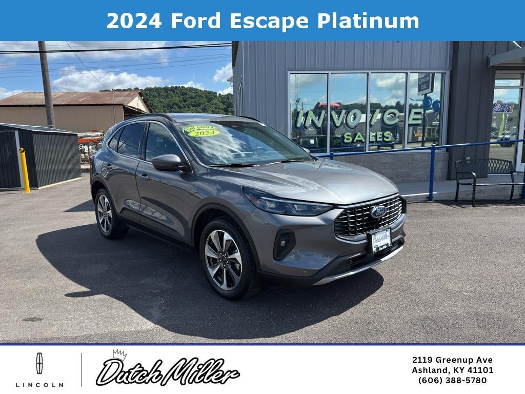 2024 Ford Escape Platinum in Carbonized Grey Metallic — front three-quarter view