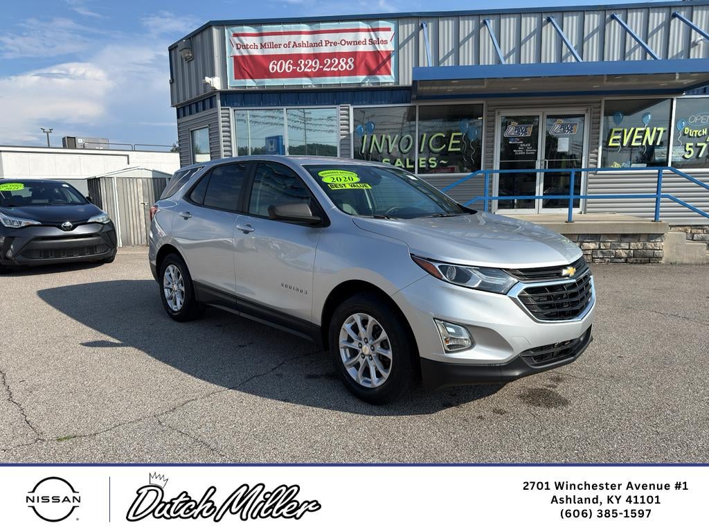 2020 Chevrolet Equinox LS in Silver Ice Metallic — front three-quarter view