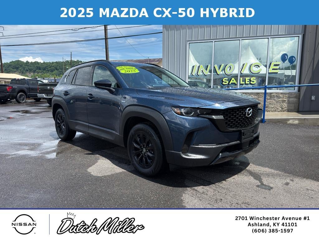 2025 Mazda Mazda CX-50 Hybrid Premium Package in Ingot Blue Metallic — front three-quarter view