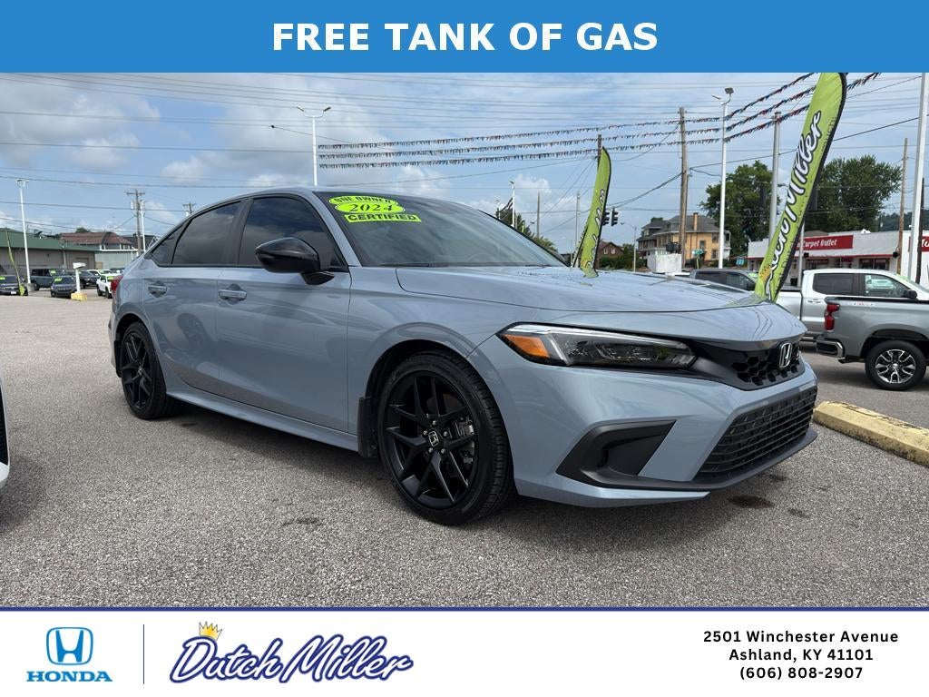 2024 Honda Civic Si Manual in Sonic Gray — front three-quarter view